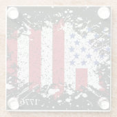 我々アメリカ人民平和旗1776スプラット ガラスコースター (裏面)