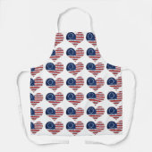 我々アメリカ国旗のハート エプロン (正面)