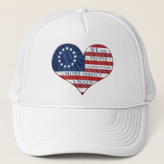 我々アメリカ国旗のハート キャップ (正面)