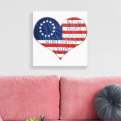 我々アメリカ国旗のハート キャンバスプリント (インサイチュ (リビング))