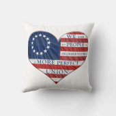 我々アメリカ国旗のハート クッション (裏面)