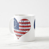 我々アメリカ国旗のハート コーヒーマグカップ (正面左)