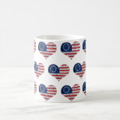 我々アメリカ国旗のハート コーヒーマグカップ (中央)