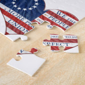 我々アメリカ国旗のハート ジグソーパズル (側面)