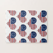 我々アメリカ国旗のハート ジグソーパズル (横)