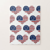 我々アメリカ国旗のハート ジグソーパズル (縦)