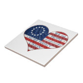 我々アメリカ国旗のハート タイル (側面)