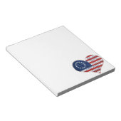 我々アメリカ国旗のハート ノートパッド (アングル)