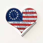 我々アメリカ国旗のハート ノートブック (裏面)