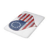 我々アメリカ国旗のハート バスマット (アングル)
