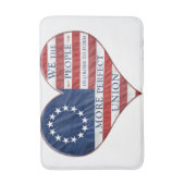 我々アメリカ国旗のハート バスマット (正面縦)