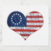 我々アメリカ国旗のハート ビールラベル (シングルラベル)