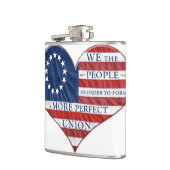 我々アメリカ国旗のハート フラスク (左)