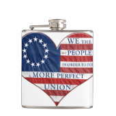 我々アメリカ国旗のハート フラスク (正面)