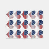 我々アメリカ国旗のハート フリースブランケット (正面(横))