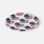 我々アメリカ国旗のハート ペーパープレート (アングル)