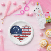 我々アメリカ国旗のハート ペーパープレート (パーティー)