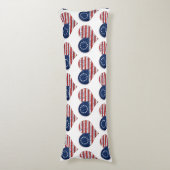 我々アメリカ国旗のハート ボディピロー (正面縦)