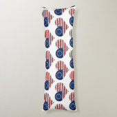 我々アメリカ国旗のハート ボディピロー (裏面 (縦))