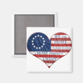 我々アメリカ国旗のハート マグネット (正面/裏面)