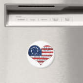 我々アメリカ国旗のハート マグネット (インサイチュ (食洗機))