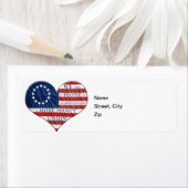 我々アメリカ国旗のハート ラベル (インサイチュ)