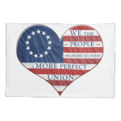 我々アメリカ国旗のハート 枕カバー (裏面)