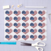 我々アメリカ国旗のハート 薄葉紙 (クラフト)