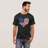 我々アメリカ国旗のハート Tシャツ (正面フル)