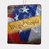 我々アメリカ国旗 セラミックオーナメント (左)
