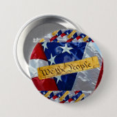 我々アメリカ国旗 缶バッジ (正面&裏面)