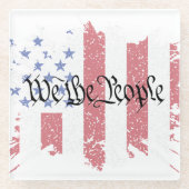 我々アメリカ平和国旗のスプラット ガラスコースター (正面)