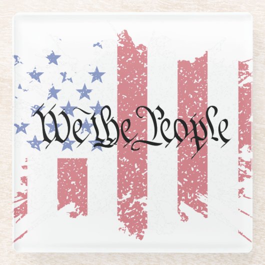 我々アメリカ平和国旗のスプラット ガラスコースター (正面)