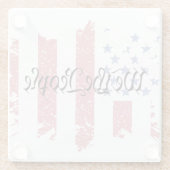 我々アメリカ平和国旗のスプラット ガラスコースター (裏面)