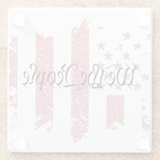 我々アメリカ平和国旗のスプラット ガラスコースター (裏面)