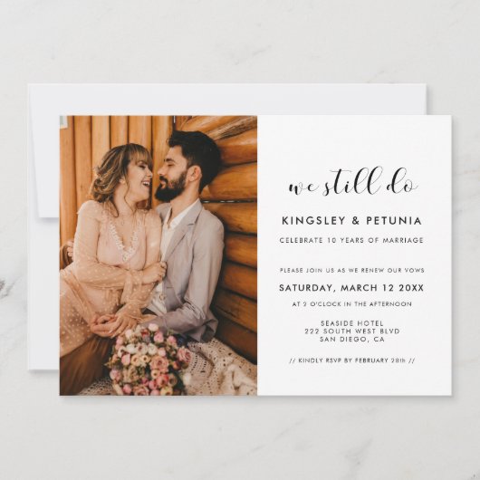 我々エレガントはまだ誓の更新写真を行う 招待状 (正面)