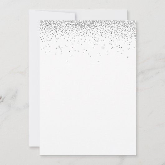 我々エレガントはシルバーグリッターの脚本を結婚行う 招待状 (裏面)