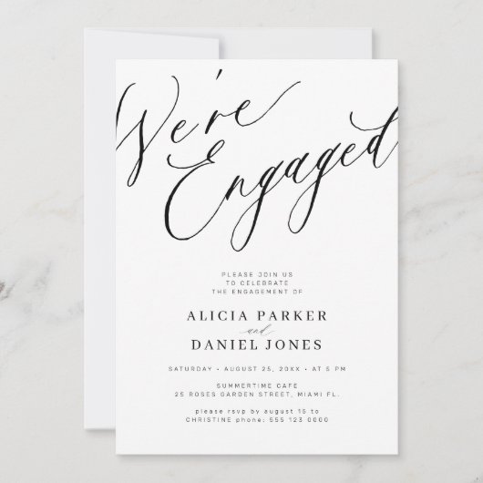 我々エレガントは婚約パーティだ婚約した 招待状 (正面)