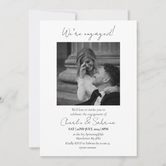 我々エレガントは婚約パーティ婚約した招待状 招待状 (正面)