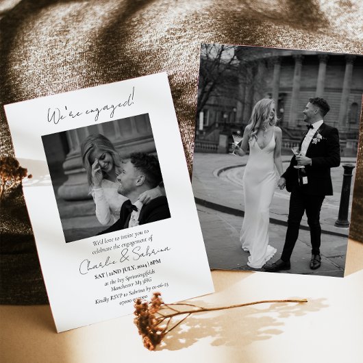 我々エレガントは婚約パーティ婚約した招待状 招待状