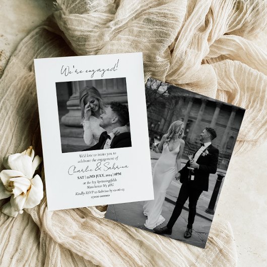 我々エレガントは婚約パーティ婚約した招待状 招待状