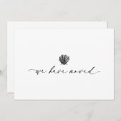 我々エレガントは手書きシンプルスクリプトを移動した サンキューカード (正面/裏面)