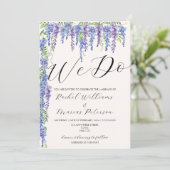 我々エレガントは紫の藤のフローラを結婚行う 招待状 (スタンド正面)