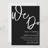 我々エレガントは黒白の台本を作結婚る 招待状 (正面)