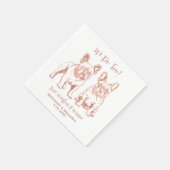 我々エレガントもブルドッグフランスのバラ金ゴールド結婚の スタンダードカクテルナプキン (角)