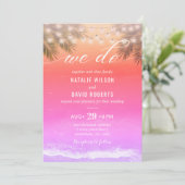 我々エレガントサンセットトロピカルパームビーチ結婚式 招待状 (スタンド正面)