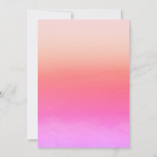 我々エレガントサンセットトロピカルパームビーチ結婚式 招待状 (裏面)