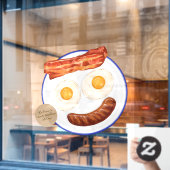 我々カスタマイズは朝食を提供する終日エッグベーコン ウィンドウサイン (カフェ窓)
