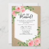 我々ク得ラフトピンク結婚したフローラ結婚の駆け落ち 招待状 (正面)