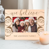 我々サンタフ信じァミリの名前クリスマス記念の酒 レーザー彫刻フレーム